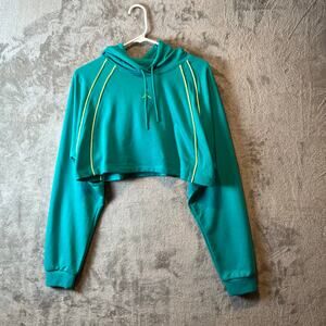 Jordan Sport Cropped Fleece Hoodie Emerald‎ Green Dri Fit Small New